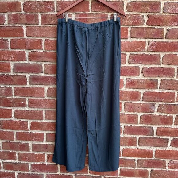 Eileen Fisher $278 crepe wide leg pants side slits tencel lyocell viscose XS - Picture 5 of 9